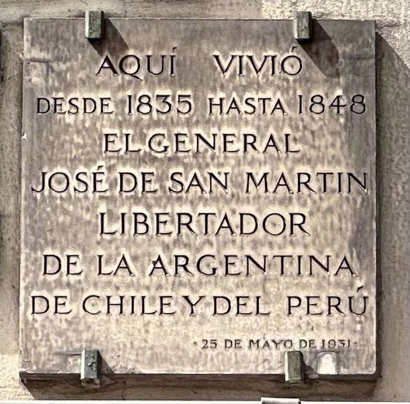 General Jos de San Martin Marker image. Click for full size.