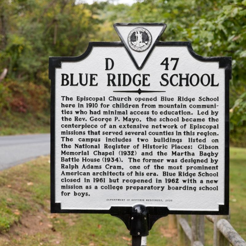 Blue Ridge School Marker image. Click for full size.