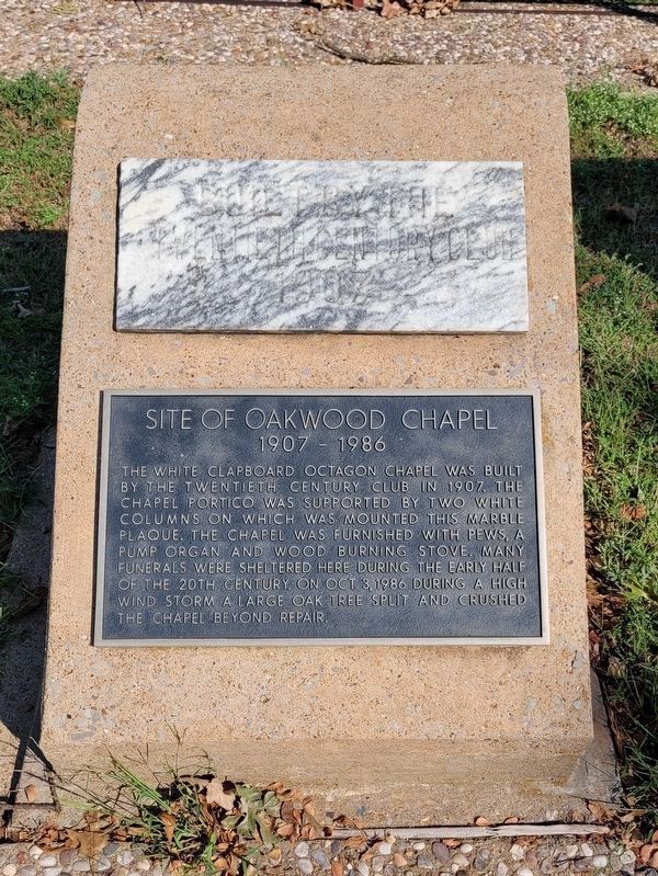 Site of Oakwood Chapel Marker image. Click for full size.