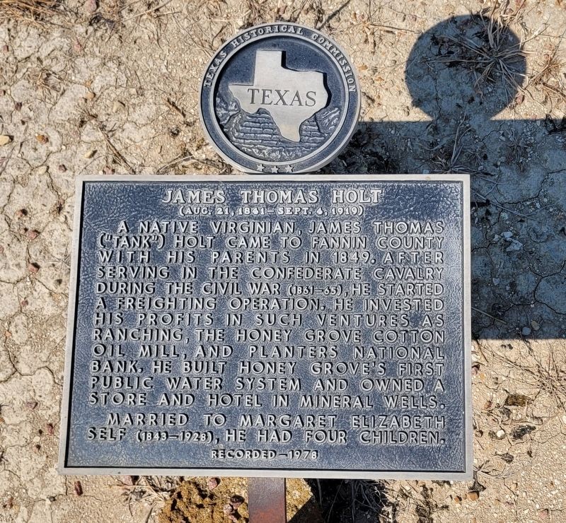 James Thomas Holt Marker. Click for full size. James Thomas Holt Marker image. Click for full size.