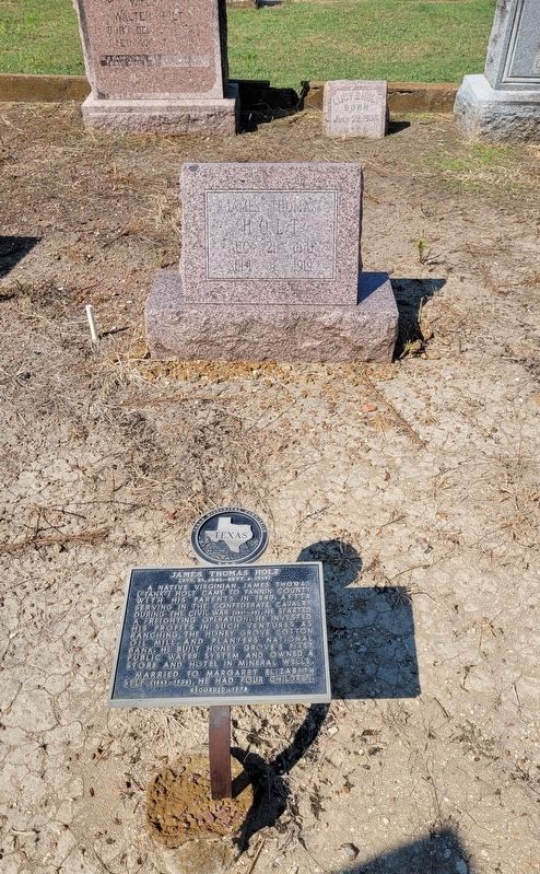 James Thomas Holt Gravestone and Marker. Click for full size. James Thomas Holt Gravestone and Marker image. Click for full size.