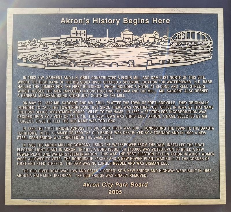 Akron's History Begins Here Marker image. Click for full size.