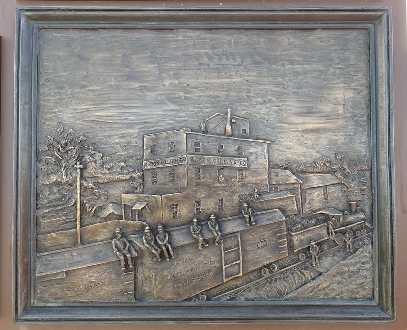Relief of the Akron Milling Company image. Click for full size.