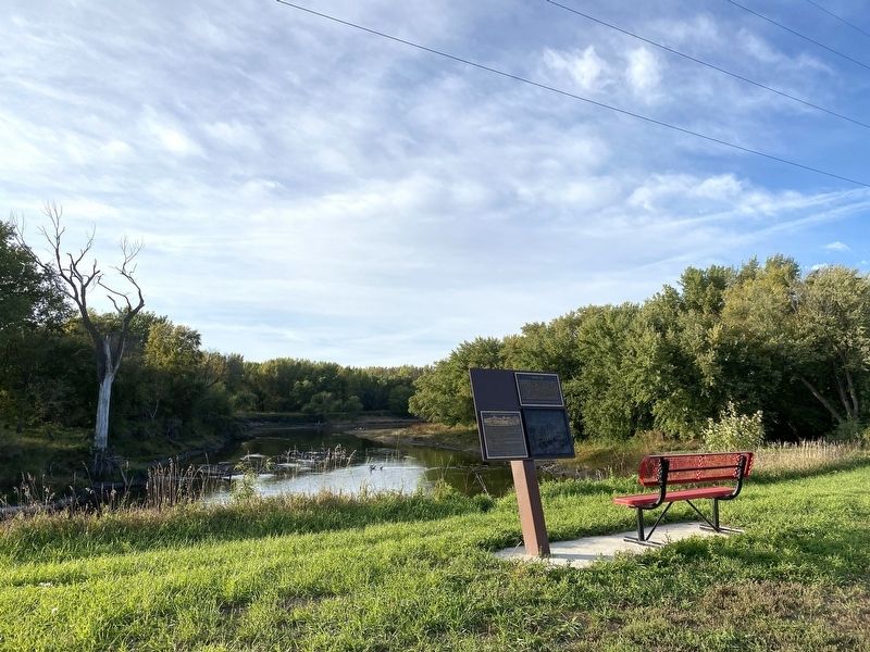 Old Mill Site Marker (upper right) image. Click for full size.