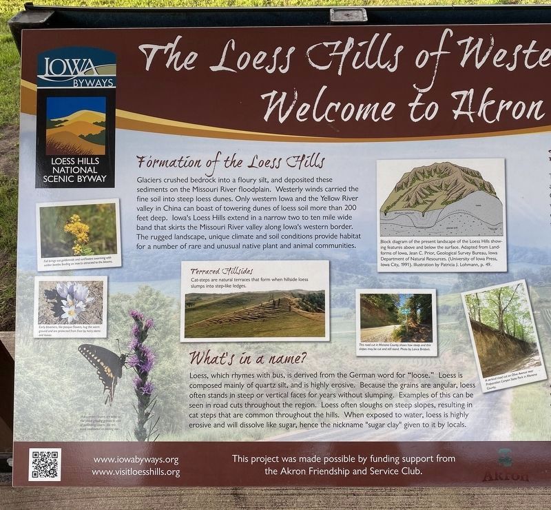 The Loess Hills of Western Iowa Marker (first panel) image. Click for full size.