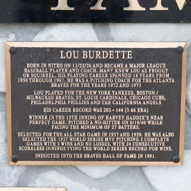 Lou Burdette Marker image. Click for full size.