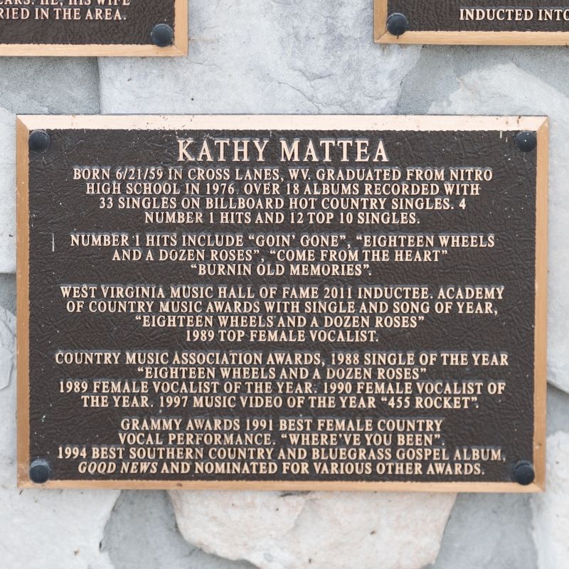 Kathy Mattea Marker. Click for full size. Kathy Mattea Marker image. Click for full size.