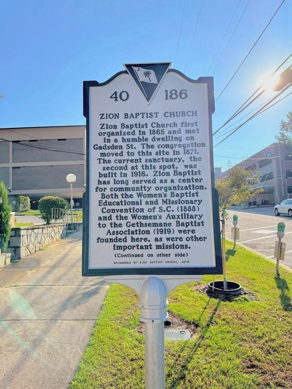 Zion Baptist Church Marker. Click for full size. Zion Baptist Church Marker image. Click for full size.