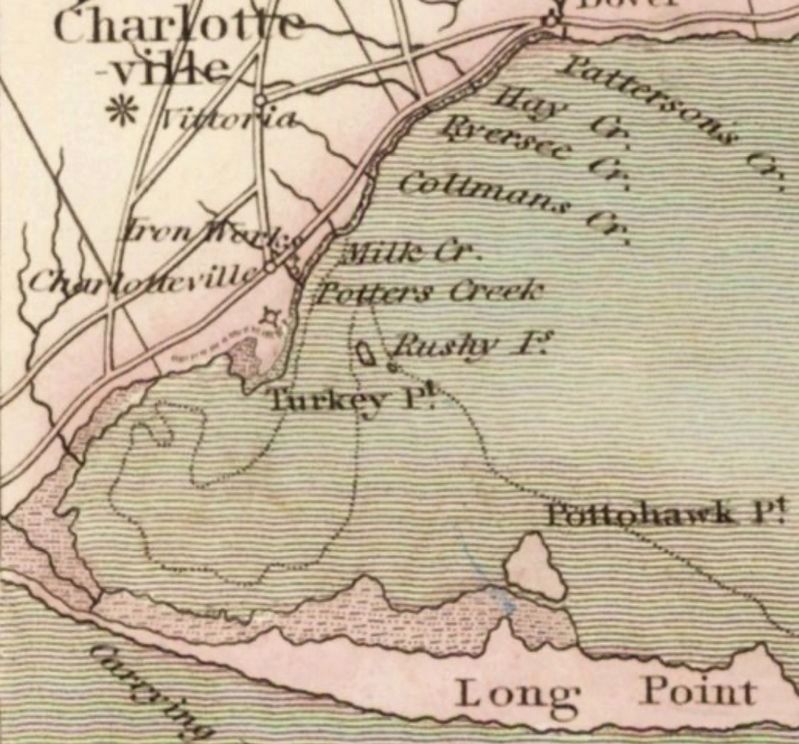 �Iron Works� identified on a map of Upper Canada, 1825-6 image. Click for full size.
