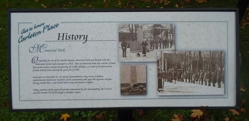 <i>Memorial Park</i> Marker. Click for full size. <i>Memorial Park</i> Marker image. Click for full size.