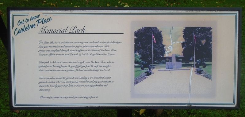 <i>Memorial Park</i> Marker image. Click for full size.