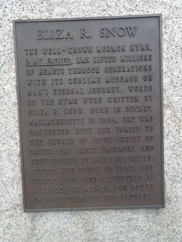 Eliza R. Snow Marker image. Click for full size.