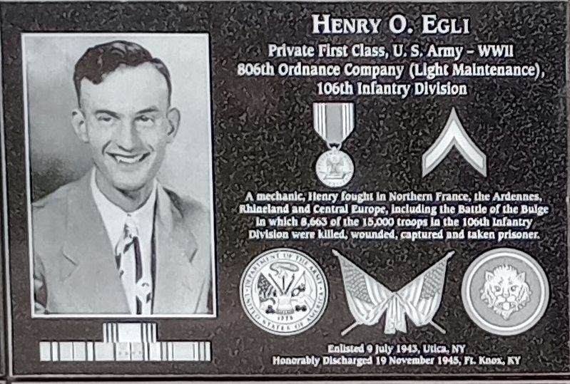 Henry O. Egli Marker image. Click for full size.
