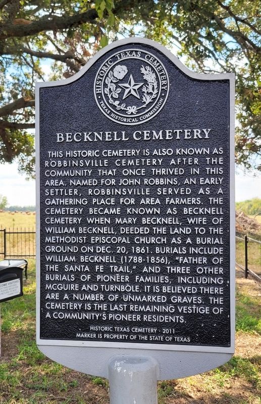 Becknell Cemetery Marker image. Click for full size.