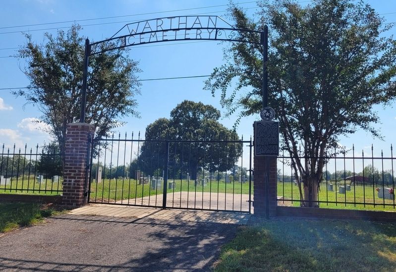 The entrance to the Warthan Cemetery and Marker image. Click for full size.