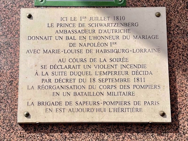 La Brigade de Sapeurs-Pompiers / The Fire Brigade Marker image. Click for full size.