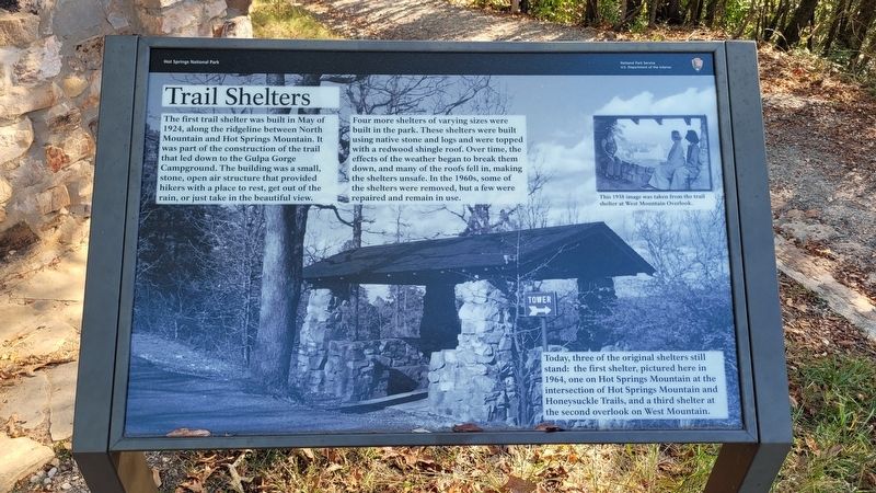 Trail Shelters Marker. Click for full size. Trail Shelters Marker image. Click for full size.