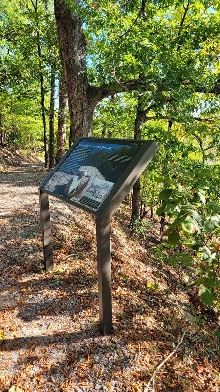 The Native Americans and Quarries Marker next to the Goat Rock trail image. Click for full size.