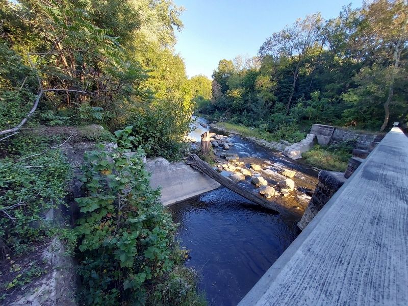 Hiestand Saw Mill Dam remnants. Click for full size. Hiestand Saw Mill Dam remnants image. Click for full size.