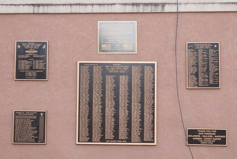 Co. B 142nd Infantry 36th Division Memorial Wall in Nitro WV image. Click for full size.