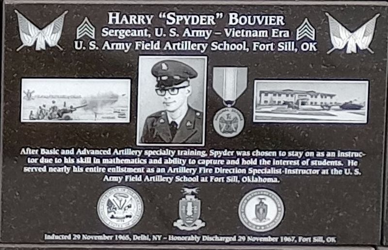Harry "Spyder" Bouvier Marker image. Click for full size.