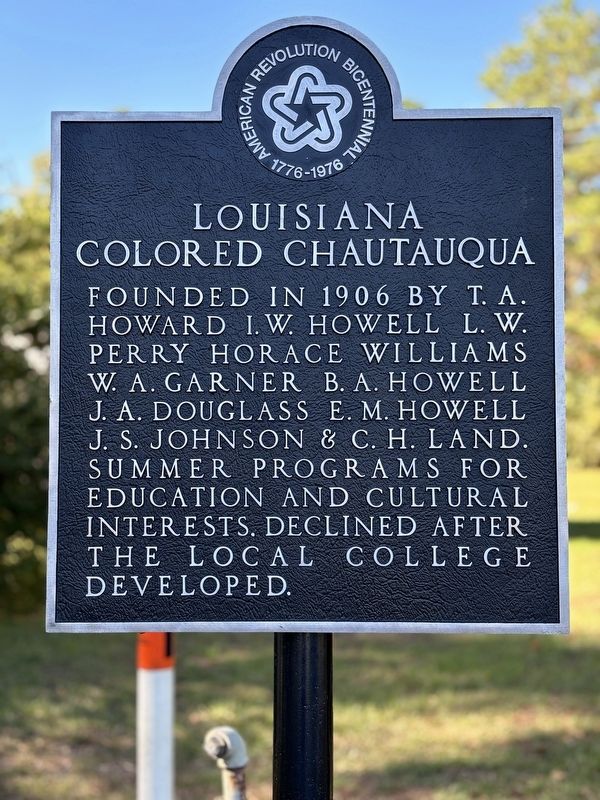 Louisiana Colored Chautauqua Marker. Click for full size. Louisiana Colored Chautauqua Marker image. Click for full size.