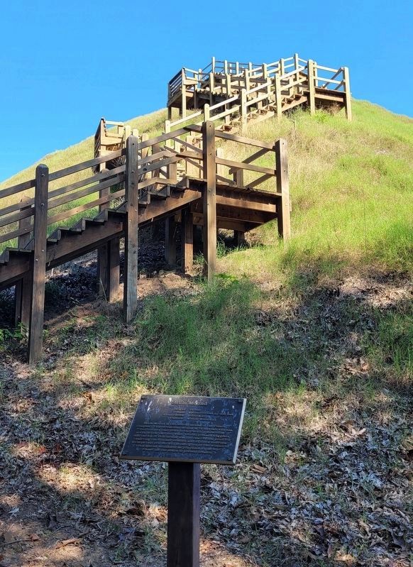 The stairs up Sauls Mound and Marker. Click for full size. The stairs up Sauls Mound and Marker image. Click for full size.