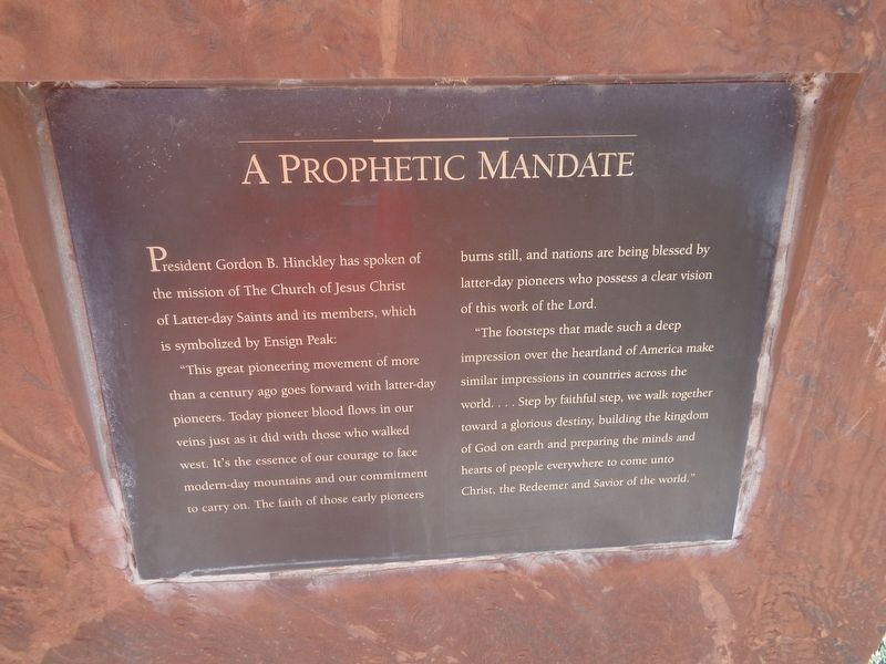 A Prophetic Mandate Marker image. Click for full size.