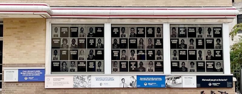 Wide shot of former Greyhound Bus Station and new Freedom Riders markers.. Click for full size. Wide shot of former Greyhound Bus Station and new Freedom Riders markers. image. Click for full size.