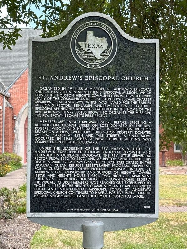 St. Andrew's Episcopal Church Marker. Click for full size. St. Andrew's Episcopal Church Marker image. Click for full size.