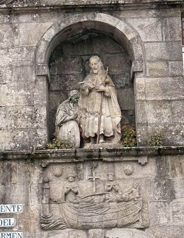 Fountain of Carme - iconography above grotto entrance image. Click for full size.