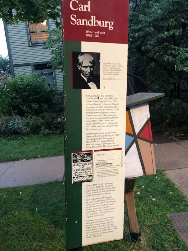 Carl Sandburg Marker. Click for full size. Carl Sandburg Marker image. Click for full size.