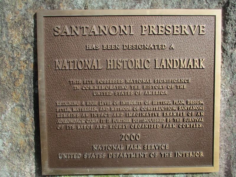 Camp Santanoni Historical Marker. Click for full size. Camp Santanoni Historical Marker image. Click for full size.
