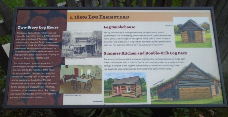 c.1830s Log Farmstead Marker image. Click for full size.
