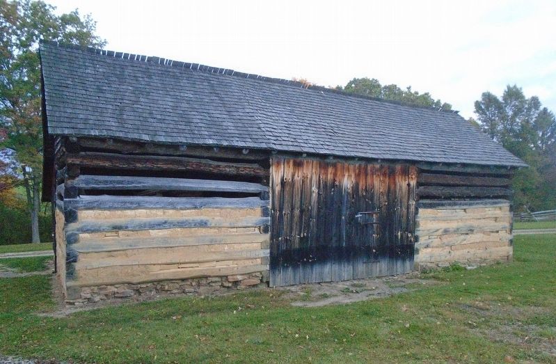 c.1830s Log Farmstead - Double-Crib Log Barn image. Click for full size.