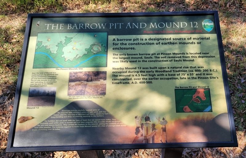 The Barrow Pit and Mound 12 Marker image. Click for full size.