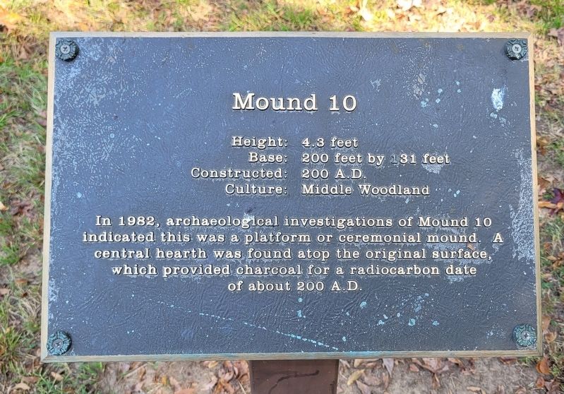 Mound 10 Marker. Click for full size. Mound 10 Marker image. Click for full size.