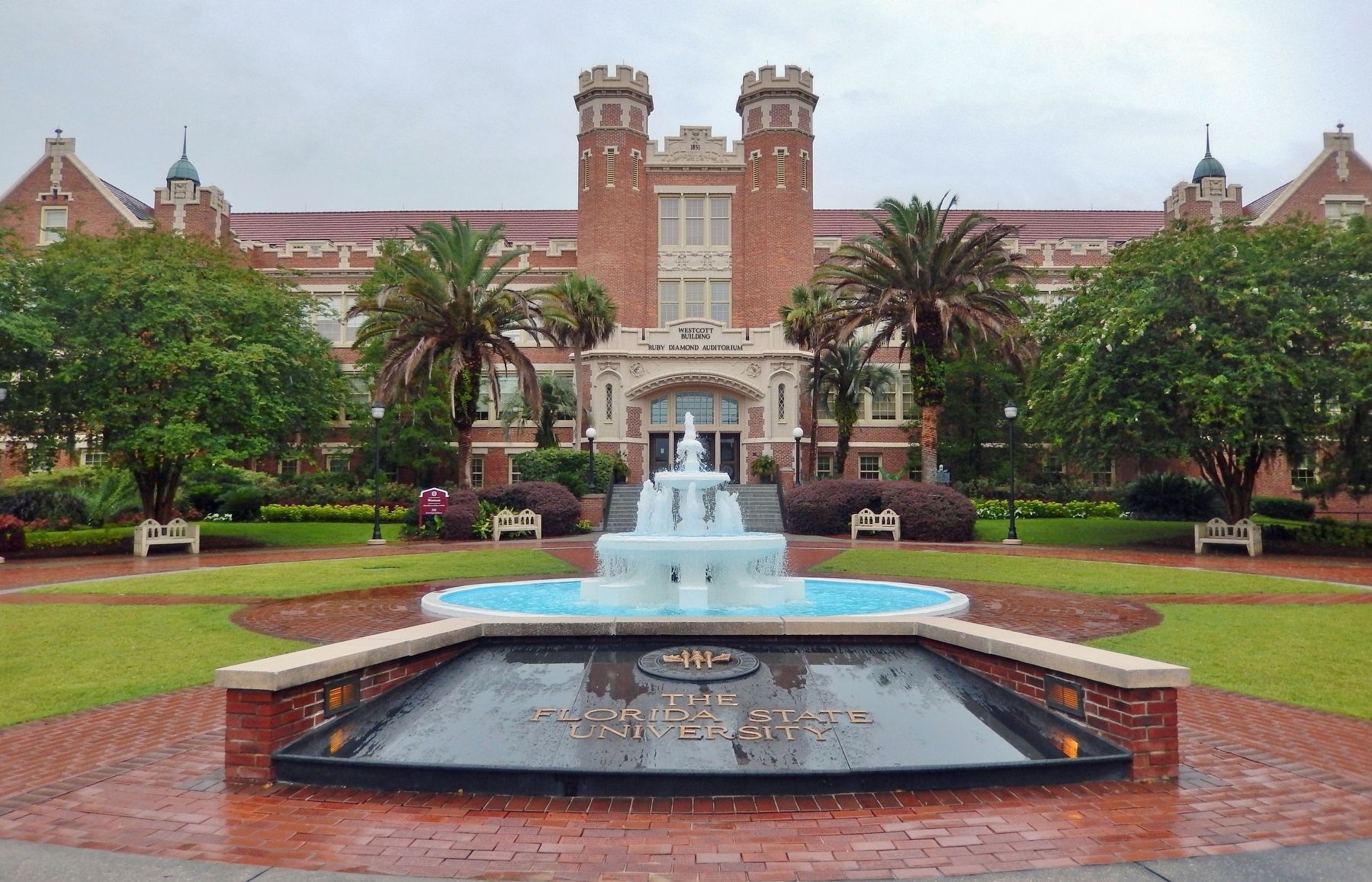 The Westcott Fountain, Plaza and James D. Westcott Building image. Click for full size.