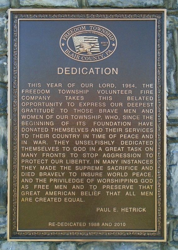 Veterans Memorial Marker image. Click for full size.