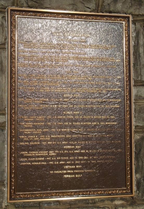 Freedom Township War Memorial image. Click for full size.
