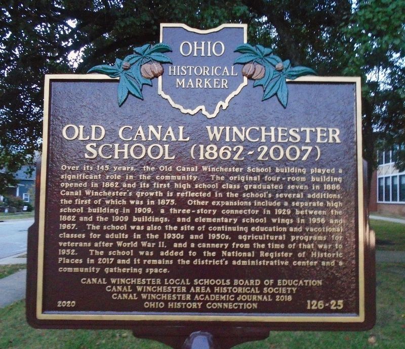 Old Canal Winchester School (1862 - 2007) Marker image. Click for full size.