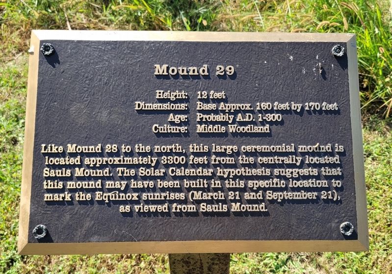 Mound 29 Marker image. Click for full size.