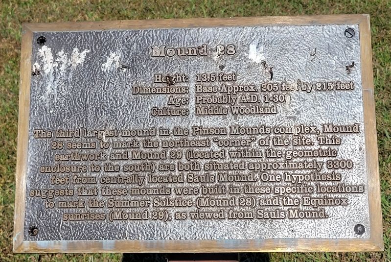 Mound 28 Marker image. Click for full size.