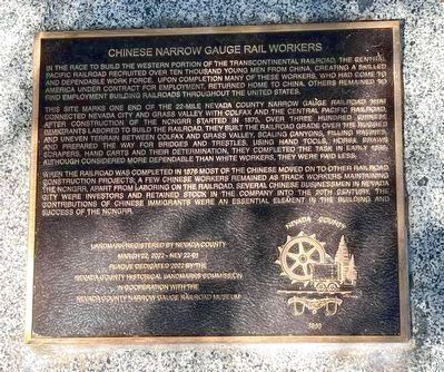 Chinese Narrow Gauge Rail Workers Marker. Click for full size. Chinese Narrow Gauge Rail Workers Marker image. Click for full size.