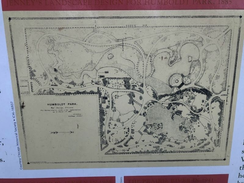 Humboldt Park Marker: Jenney's map image. Click for full size.