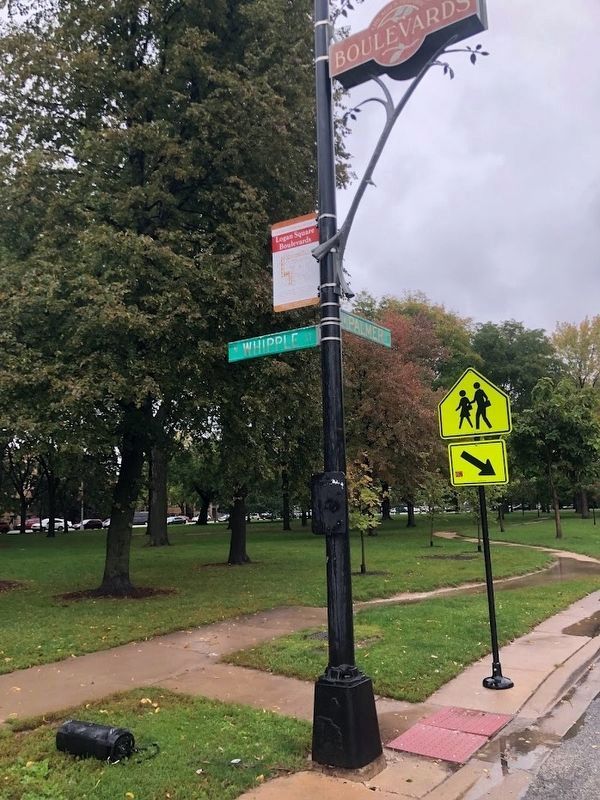 Logan Square Boulevards Marker and Palmer Square Park image. Click for full size.
