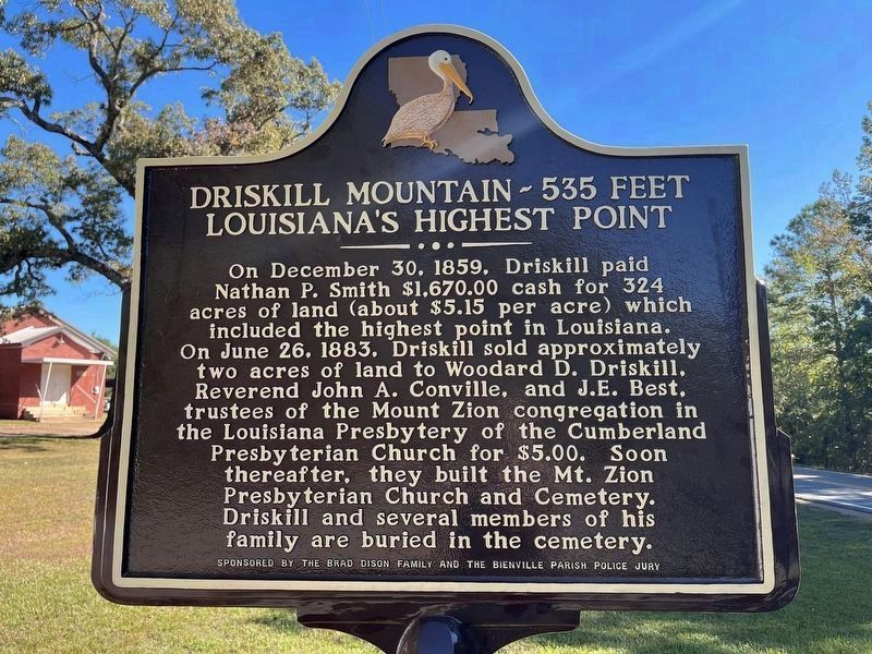 Driskill Mountain - 535 Feet Marker - Reverse Side. Click for full size. Driskill Mountain - 535 Feet Marker - Reverse Side image. Click for full size.