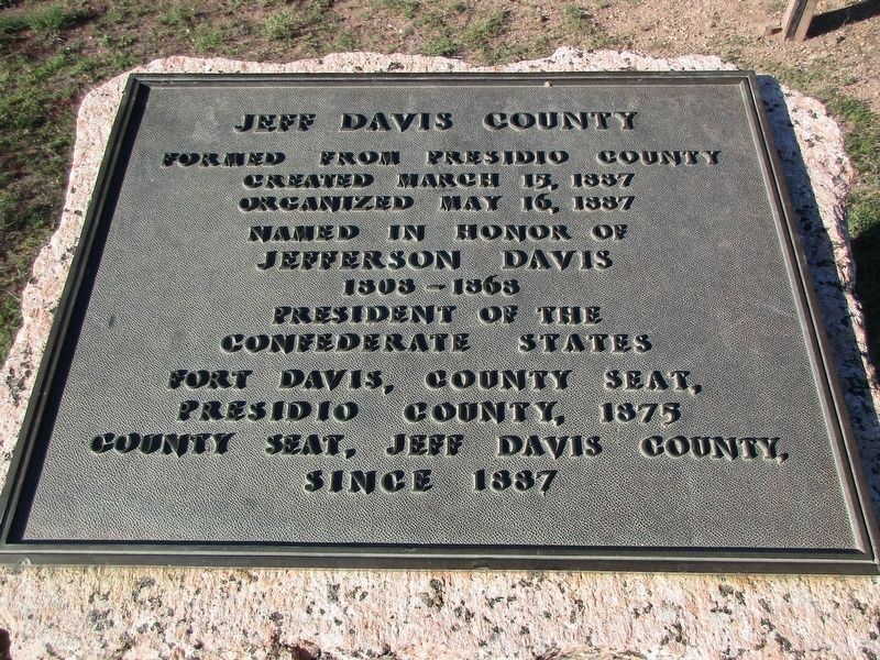Jeff Davis County Marker image. Click for full size.