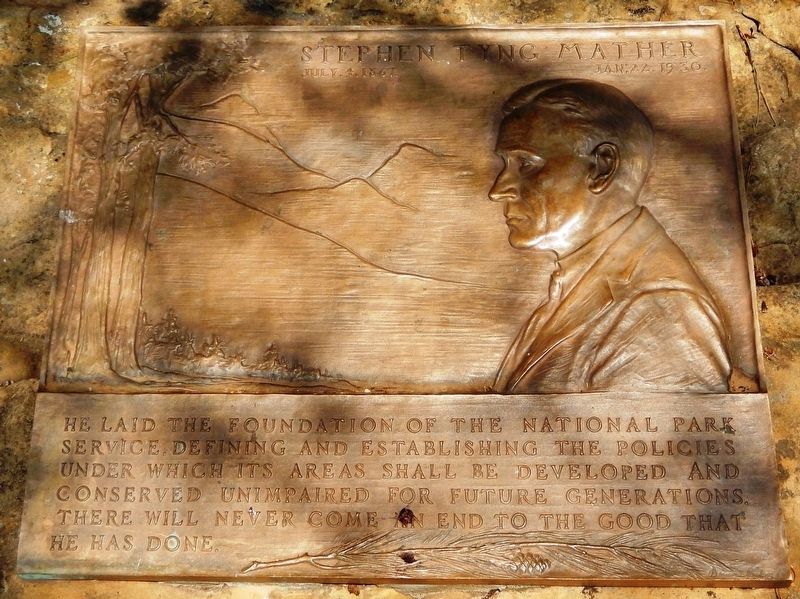 Stephen Tyng Mather Marker. Click for full size. Stephen Tyng Mather Marker image. Click for full size.