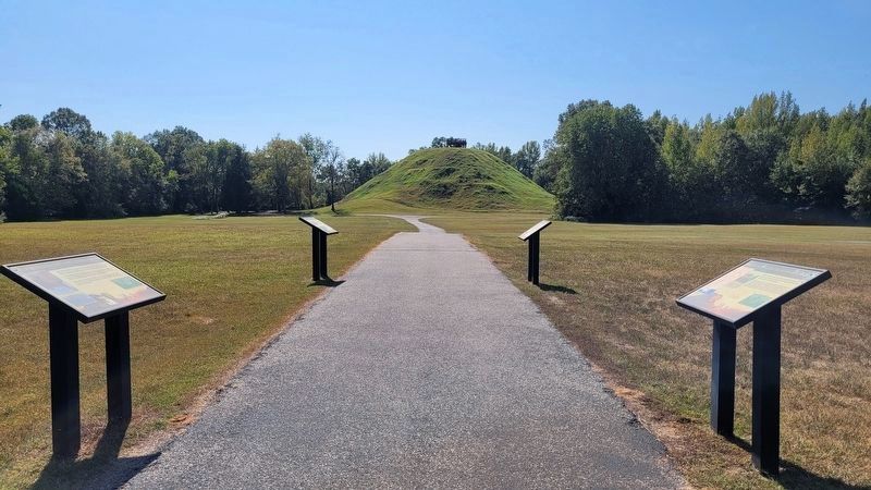 The view of the four markers and Sauls Mound in the background image. Click for full size.